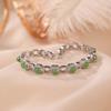 Un Ciervo Plata S925 Plata Esterlina Jaspe Hetian Diseño de Temperamento de Lujo Ligero Pulsera Geométrica Hueca de Cuentas Redondas Pulsera de Moda