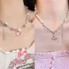 Colar de Doces de Amor com Contas Coloridas de Verão Design Doce Acessórios Dopamina Corrente de Clavícula Doce Cool Sexy