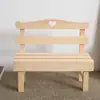 Asiento para Muñeca Zakka Artículos Varios Adorno para Muñeca Mini Silla Larga de Madera Decoración Accesorios de Fotografía de Madera