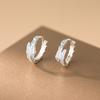Pendientes de Plata Pura 990 Estilo Ins Fresco y Dulce Diseño de Nicho Serpiente de Bambú Incrustada de Diamantes M06642