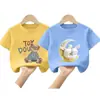 Estilo Caliente de Verano Manga Corta Niñas Camiseta de Manga Corta 100% Algodón Verano 2025 Nuevo Estilo Tops y Camisetas para Niñas