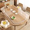 Flor Transparente Ovalado Mantel de Mesa Impermeable y a Prueba de Aceite PVC Vidrio Suave Mantel No Lavable Alfombrilla Protectora de Escritorio Antiescaldante