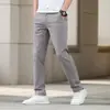Calça Comprida Casual Masculina, Marca Tendência de Verão, Calça Reta Fina e Solta, Novo Modelo 2026, Primavera e Outono, Algodão Puro, Calça Cinza