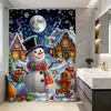 Dropshipping JIT, cortina de chuveiro de Natal popular transfronteiriça, cortina à prova d'água e resistente a mofo Amazon, cortina divisória de banheiro, estilo europeu e americano