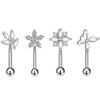 Amazon Varilla de Acero Inoxidable Circonita Micro-Pavimentada Uñas para Ceja Multiestilo Aretes Curvos Anillos para Ceja Europeos y Americanos Accesorios para Ceja Venta al por Mayor