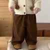 Cardigan de Tricô com Capuz e Bolas Estilo Coreano para Bebês Outono para Meninos e Meninas Suéter Macio e Fofo Peça Versátil Elegante com Botões