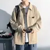 Camisa larga de pana holgada, ropa de primavera y otoño para hombre estilo japonés, nueva y moderna sobrecamisa, casual estilo Hong Kong