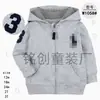 Venta al por mayor de punto europeo y americano Ropa de primavera para niños Nuevo abrigo corto con capucha Material de sudadera de algodón Camisa deportiva enérgica con cremallera