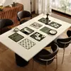 Jogos Americanos de Mesa com Pintura a Óleo Retrô, Impermeáveis, à Prova de Óleo, Anti-Escaldamento, Proteção de Mesa, Novo Estilo 2025, Luxo Acessível, Toalha de Mesa de Alta Qualidade