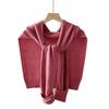 Xale de ombro com ar condicionado para primavera e outono para mulheres outono e inverno Nova camisa de tricô de lã com nó cachecol colete