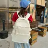 Mochila simple de gran capacidad para estudiantes universitarias, estilo universitario, color liso, bolsa escolar de gran capacidad para chicas de secundaria y preparatoria