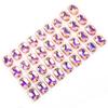 Pedrería de Vidrio para Coser a Mano, Pedrería de Vidrio Ovalada y en Forma de Huevo con Fondo Plano y Doble Agujero para Ropa DIY Cristal