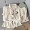 Fábrica Directa Conjunto de Pijama de Algodón Nube de Verano para Mujer 2026 Nuevo Estilo Manga Corta Pantalones Cortos para Niña Estudiante Dibujos Animados Ropa de Casa