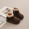 Botas de Neve Infantis 2026 Inverno Novo Fivela Pelo Meninas Retro Botas Birkenstock Mais Veludo Quente Meninos Botas de Algodão