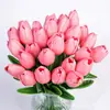 Flores Tulipán Artificiales de PU Mini Hidratantes Transfronterizos Flores Falsas Decoración del Hogar Adornos para Fotos Venta Directa de Fábrica