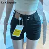 Shorts de Mezclilla Estilo Americano para Mujer, Tendencia Verano 2025 Versátiles Nuevos de Cintura Alta Adelgazantes Hot Girl de Corte A