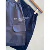 Moda y Estilo ~ Pantalones de Tres Puntos Color Sólido Anti-Exposición Ropa de Trabajo Bolsillo Grande Falda Corta de Cintura Alta para Mujer Verano Nuevo