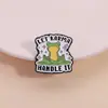 Broche de Rana Curioso Transfronterizo con el Lema en Inglés "Let Karma Handle It", Accesorio Creativo y de Moda