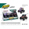 Juguete de motocicleta de dinosaurio para niños transfronterizo, de fricción, todoterreno de simulación, dinosaurio de cuatro ruedas, de fricción, para niños