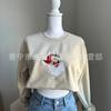 Sudadera de cuello redondo personalizada con regalo de Santa Claus, muñeco de nieve bordado, varios patrones de color, europea y americana