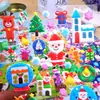 Calcomanía de Espuma Linda de Dibujos Animados para Niños Diez Mil Papá Noel Calcomanía de Espuma Estéreo Calcomanía para Cuenta de Mano