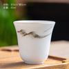 Taza de té de cerámica blanca de Dehua taza de té pequeña blanca de alta blancura esmalte graso blanco dibujo Copa de Oro juego de té kung fu Taza Individual se puede personalizar logo