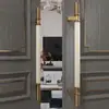 Nueva Manija de Puerta de Vidrio Imitación Jade Estilo Chino Manija de Puerta de Hotel de Alta Gama de Bronce Manija Grande para Puerta Corredera con Marco