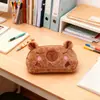 Bolsa de Lápis de Pelúcia Fofa Bolsa de Lápis Engraçada Ins de Alto Valor para Alunos do Ensino Fundamental e Médio Caixa de Papelaria Bolsa de Lápis de Grande Capacidade Resistente à Sujeira