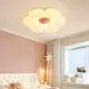 Conjunto de Jantar para Quarto Simples Moderno Cream Nórdico Novo Estilo Luminária de Quarto Luminária de Teto Quadrada Super Brilhante Flor Abóbora Super