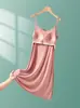 Vestido de alça de modal com bojo Saia base sem sutiã Saia base fina feminina de verão sem mangas 2025