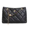 Bolsa de Ombro Texturizada Estilo Western com Bordado Romboidal Distintivo Bolsa de Corrente Moda Feminina Tendência Pequena Quadrada Transversal de Ombro
