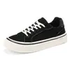 Zapatos de Lona Transpirables con Suela Gruesa para Hombre Estilo Nuevo Cuatro Estaciones Estilo Hong Kong Estudiante de Caña Baja para Viaje Diario Casual Deportivos de Tela