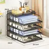 Suporte para Arquivos Suporte para Livros Prateleira de Armazenamento para Mesa de Escritório Estante de Armazenamento de Livros Multicamadas Prateleira para Organização de Arquivos de Papel A4
