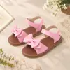 Sandalias Ligeras Resistentes al Desgaste para Niñas Pequeñas de Uso Diario Multicolores con Lazo Brillante Estilo Retro Pastoral