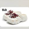 Ggglu Tamancos Novo Estilo para Mulheres, Urso Strass Moda Sapatos de Praia, Sandálias de Bico Fechado com Sola Macia Integrada