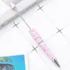 Nuevo Bolígrafo de Flor con Transferencia de Agua y Perlas Bolígrafo de Plástico con Perlas Hecho a Mano Creativo Bolígrafo de Punta Redonda de Plástico Imprimible