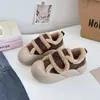 Tênis de Inverno Estilo Coreano Dedo Grande Pão Velcro Forrado com Lã de Cordeiro Sapatos Preguiçosos Slip-On Femininos Xy-A711