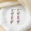 Pendientes de Hoja y Pétalo Estilo Europeo y Americano Más Vendidos Transfronterizos, Pendientes de Lujo Ligero de Hoja y Tulipán de Moda al por Mayor