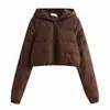 Comercio exterior al por mayor Europeo y Americano AliExpress transfronterizo con capucha corto acolchado de algodón invierno abrigo chaqueta para mujer chaqueta acolchada de algodón