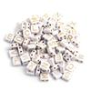 Paquete de 100 cuentas acrílicas cuadradas con doble agujero para letras mayúsculas y doble agujero, accesorios semiacabados.