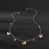 Moda Europea y Americana Colgante de Mariposa y Estrella Collar de Oro para Mujer Cadena Cruzada Plana Prensada Versátil Lote de Productos