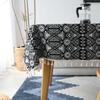 Mantel nórdico negro geométrico de doble cara grueso para mesa de café, bar, mantel de algodón y lino