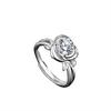 Anillo de Plata de Ley Estilo Frío Diamante Musgo para Mujer Moissanita Rosa Moda Commuter Mori Simulación Anillo Abierto Joyería