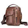 Bolso Cruzado de Hombro para Hombre de Cuero de Vaca de Primera Capa, Estilo Acero León, Mini Bolso Deportivo Pequeño de Moda, Bolso de Mano Duradero