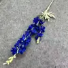 Flores Artificiales 2 Ramas Terciopelo Delfinio Jacinto Salón de Bodas Materiales Florales Violeta Boda en Casa Flores Falsas Mayoreo