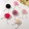 Super fada coreana gaze de seda brilhante rosa pérola borla diy acessórios de cabelo feitos à mão grampo de cabelo feminino acessórios de vestuário atacado