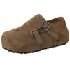 Zapatos Birkenstock Sencillos de Color Sólido con Suela Gruesa Estilo Retro de Moda para Mujer Modelo Nuevo Primavera 2026 con Aumento Oculto de Altura y Diseño de Boca Baja
