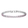Pulsera de zirconia con diamantes completos 4.0, venta directa del fabricante, cadena de tenis simple y colorida, pulsera de tenis transfronteriza con diamantes