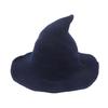Nuevo sombrero de bruja regular para fiesta de carnaval de Halloween transfronterizo, sombrero de punto plegable, sombrero de bruja puntiagudo para mujer al por mayor