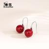 Pendientes Ancora de Plata de Ley S925 con Perla Roja para Mujer, Pendientes de Zapato de Tacón Alto, Elegantes y Lujosos, Pendientes de Alta Gama para Caras Redondas